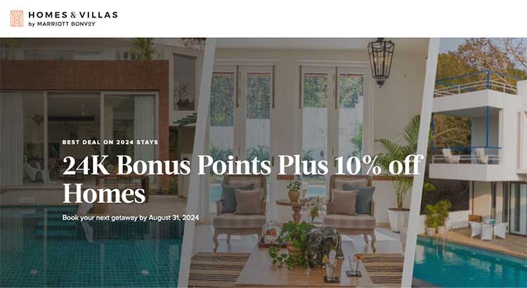 24000 bonus points Homes and Villas