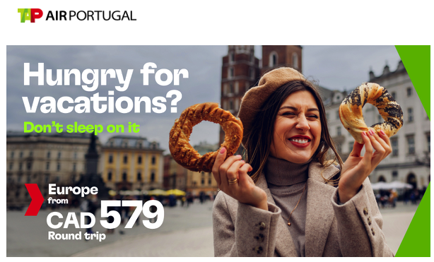 TAP Air Portugal Sale Toronto or Montreal to Europe