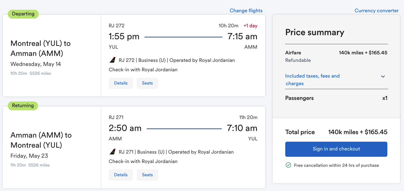 screens screenshot of a flight schedule