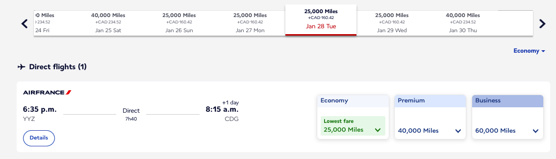 a screenshot of a flight schedule